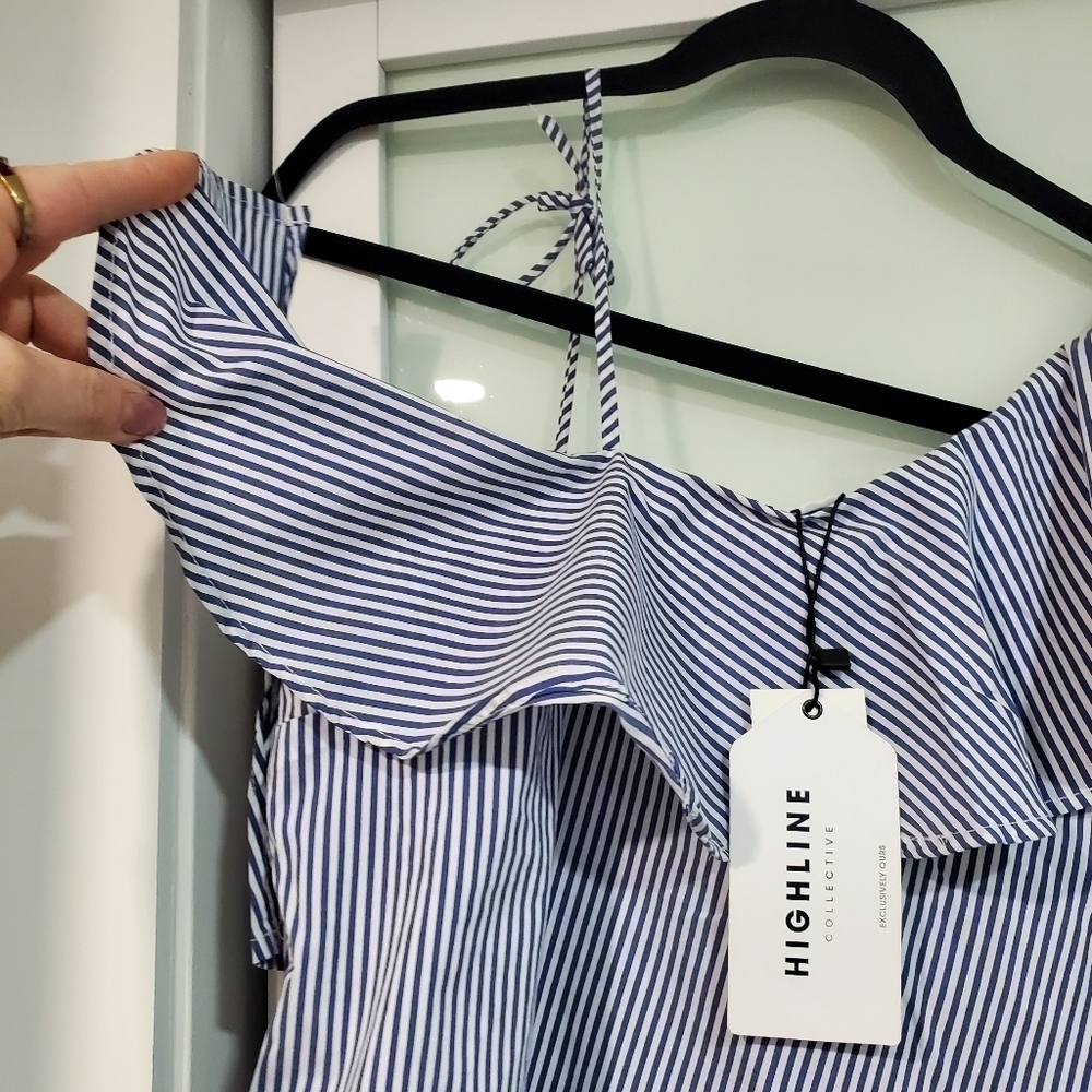Highline Collective One Sleeve Ruffle Top - Picture 3 of 14